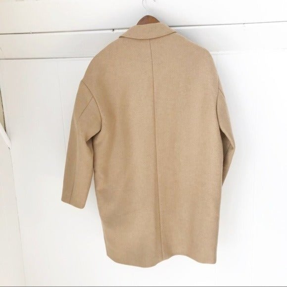 EVERLANE Cocoon Tan Wool Blend Coat Long Camel - Picture 6 of 13